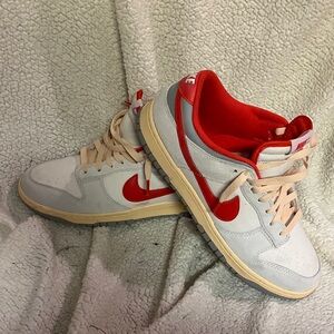 Nike Dunk Athletic Department Red and Cream Sneakers